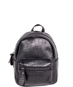 Snake Textured Mini Backpack BA320022 BLACK